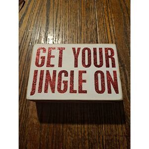 Primitives by Kathy Phillips Wood Sign 4” Christmas Holiday Shelf Wall Decor